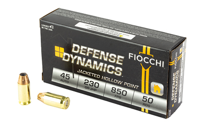 Fiocchi Ammunition Fiocchi Centerfire Pistol, 45 ACP, 230Gr, Jacketed Hollow Point, 50 Round Box