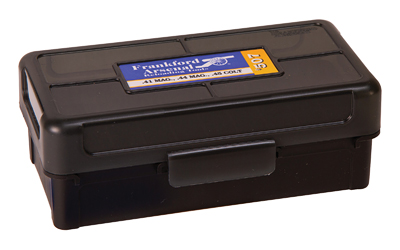 Frankford Arsenal Hinge-Top Ammo Box, 507, 50 Rounds, Fits 44 Special and 44 Magnum, Smoke Gray, Plastic
