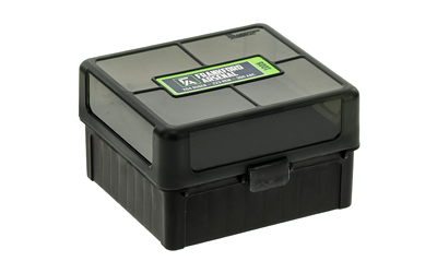 Frankford Arsenal Hinge-Top Ammo Box, 1005, 100 Rounds, Fits 17 Remington, .222 Remington and 223 Remington, Smoke Gray, Plastic