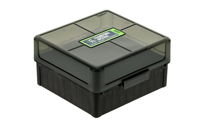 Frankford Arsenal Hinge-Top Ammo Box, 1009, 100 Rounds, Fits 22-250 Remington, 243 Winchester, 308 Winchester and 7mm-08, Smoke Gray, Plastic