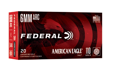Federal American Eagle, 6MM ARC, 110 Grain, Total Metal Jacket, 20 Round Box
