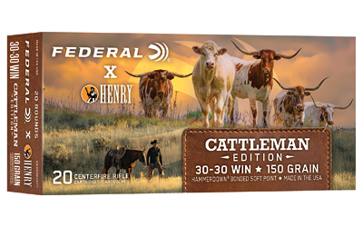 Federal Hammerdown Henry Cattlemens Edition, .30-30 Winchester, 150 Grain, Soft Point, 20 Round Box