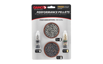 Gamo USA Combo Pack, Precision Pellets, .22 Pellets, (Rocket, PBA Platinum, PBA Armor, PBA Raptor), Blister Card, 225/Pack