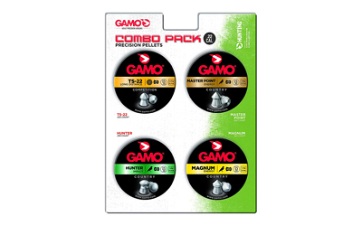 Gamo USA Combo Pack, Precision Pellets, .22 Pellets (TS-22, Master Point, Hunter, Magnum), Blister Card, 950/Pack