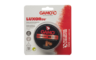 Gamo USA Luxor Cu Sharp Pyramid, Pellets, .177 Pellet, Sharp Nose, Tin, 150 Count