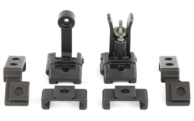 Griffin Armament M2 Sight Deploy Kit, Front/Rear Folding Sights, Fits Picatinny Rails, Matte Black Finish, Includes 12 O'Clock & 45 Degree Bases