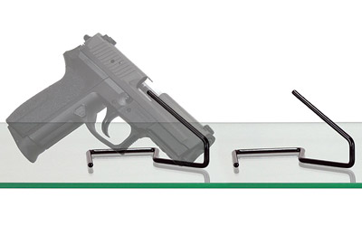 Gun Storage Solutions Handgun Kikstands, Vinyl coated, Fits Guns As Small As .22 Caliber, 1 Per Stand, Free Standing, Black, 10 Pack