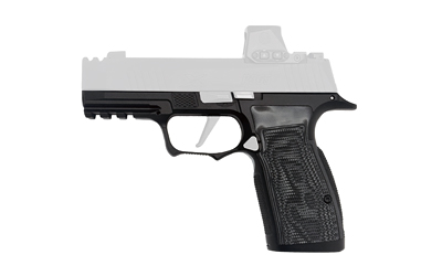 Icarus Precision A.C.E. AXG, Grip Module, Fits Sig P365 X-Macro/XL, Aluminum Construction, Anodized Finish, Black, Hogue Black G10 Grip Panels