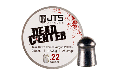 JTS Group Dead Center, .22 Caliber Pellets, Domed Tip, 25.39 Grain, 200 Per Tin