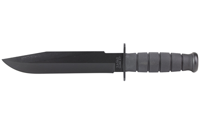 KA-BAR Knives KA-BAR, Fighter, Fixed Blade Knife, 8" Blade Length, 12.8" Overall Length, Clip Point, 1095 Cro-Van Steel, Matte Finish, Black