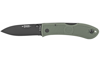 KA-BAR Knives Dozier, Hunter, Folding Knife, 3" Blade Length, 7.25" Overall Length, Plain Edge, AUS 8A Steel, Matte Finish, Black