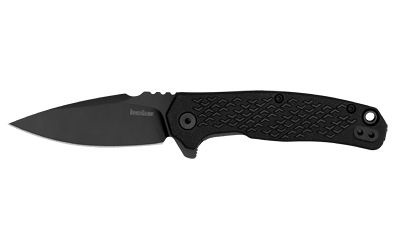 Kershaw Conduit, Folding Knife, Flipper Assisted Opening, Plain Edge, 8Cr13Mov Steel, Black Oxide Coating, Glass Filled Nylon Handle, 2.9" Blade
