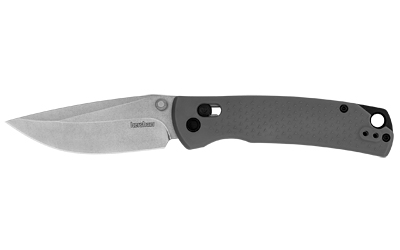 Kershaw Sequence, Folding Knife, 3.32" Clip Point, Plain Edge, 8Cr13MoV Blade Steel, 7.7" Overall Length, DuraLock, Stone Washed Finish, Silver