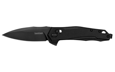Kershaw Monitor, Folding Knife, Flipper Assisted Opening, Plain Edge, D2 Tool Steel, Black Oxide Coating, Glass Filled Nylon Handle, 3" Blade