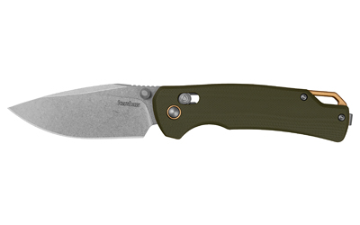 Kershaw Proximal, Folding Knife, 3.15" Drop Point Blade, D2 Blade Steel, 7.55" Overall Length, Steel Stonewash Finish Blade, Plain Edge, G10 Handle