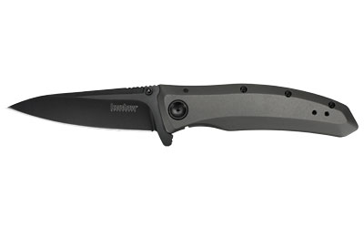 Kershaw GRID, Folding Knife, 4Cr14, black-oxide, Plain, Drop Point, SpeedSafe, Flipper, Frame Lock, Reversible Carry, 3.7", Steel