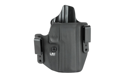 L.A.G. Tactical, Inc. Defender Series, OWB/IWB Holster, Fits SIG P320 Full Size 9/40, Kydex, Right Hand, Black Finish