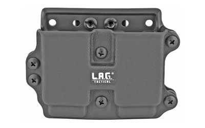 L.A.G. Tactical, Inc. DMC M.C.S., Double Magazine Pouch, 9MM/40Cal, Fits Compact/Slim Magazines, Kydex, Matte Finish, Black