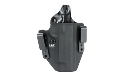 L.A.G. Tactical, Inc. Defender Series, OWB/IWB Holster, Fits 1911 w/ Rail, 5" Barrel, Kydex, Right Hand, Black Finish