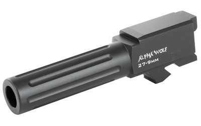 Lone Wolf Distributors AlphaWolf Barrel, 9MM, Salt Bath Nitride Coated, Fluted, 416R Stainless Steel, Conversion to 9mm Stock Length