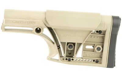 Luth-AR MBA-1 Fixed Stock, Fits AR-15 & AR-10 Rifle Length A2 Buffer Tube, Flat Dark Earth, Adjustable Cheek Piece and Length of Pull
