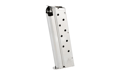 Mec-Gar USA Pistol Magazine, 9MM, 9 Rounds, Fits 1911 Pistols, Steel, Nickel Finish