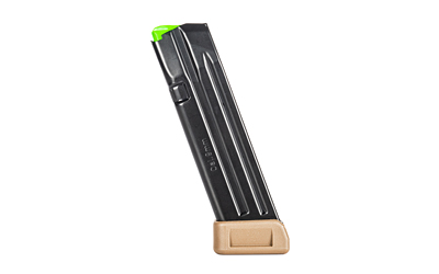 Mec-Gar USA Magazine with Extension, 9MM, 20 Rounds, Fits GLOCK 17, Anti-Friction Coating, Black, Flat Dark Earth Extension