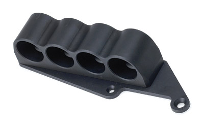 Mesa Tactical 4-Shell Left Side Saddle, 12 Gauge, Rugged, Reliable On-gun Shotshell Carriers, Fits Remington 870, Black