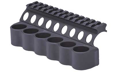 Mesa Tactical 6-Shell Side Saddle, 12 Gauge, Fits Benelli M4, On-gun shotshell carriers, Black Finish