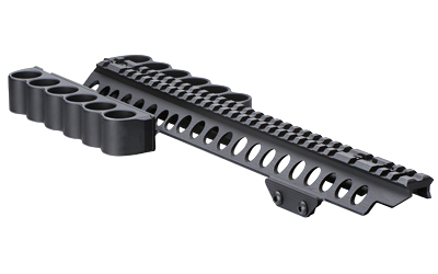 Mesa Tactical 6-Shell, Both Sides, Side Saddle, 12 Gauge, SureShell Saddle with Rail 13", Fits Kel-Tec KSG, Black