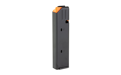 DURAMAG DuraMag SS, Magazine, 9MM, Colt Pattern, 20 Rounds, Fits AR Rifles, Orange AGF Anti-tilt Follower, Stainless Steel, Black