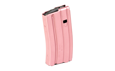 DURAMAG Magazine, 223 Remington/5.56 NATO/300 Blackout, 20 Rounds, Fits AR-15, Black AGF Follower, Aluminum, Pink