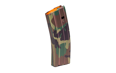 DURAMAG Magazine, 223 Remington/5.56 NATO, 30 Rounds, Fits AR15 Rifles, Orange Follower, Anodized Finish, M81 Camo