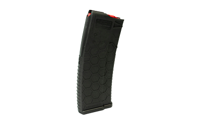 HEXMAG Magazine, 223 Remington/5.56 NATO, 30 Rounds, Fits AR Rifles, Red Follower and Latch Plate, Carbon Fiber, Dark Gray