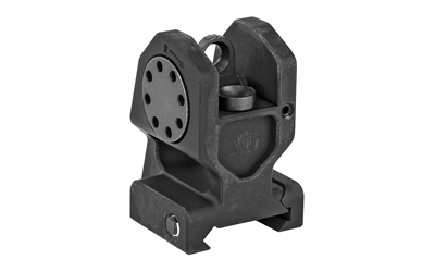 Midwest Industries Combat Rifle Rear Sight, Mil-Spec Height, Standard A2 Rear Sight Aperture, 6061 Aluminum, Black Finish