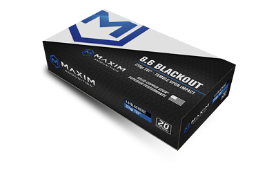 Maxim Defense Industries SBA Short Barrel Ammunition, 8.6 Blackout, 285 Grain, Match Grade Solid Copper, TUI (Tumble Upon Impact) Design