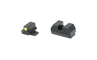 Night Fision Optics Ready Stealth Series Sights, Tritium with Yellow Fluorescent Ring Front Sight, Black Rear Sight