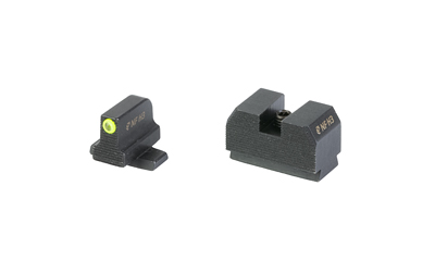 Night Fision Optics Ready Stealth Series Sights, Tritium with Yellow Fluorescent Ring Front Sight, Black Rear Sight