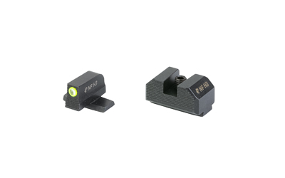 Night Fision Optics Ready Stealth Series Sights, Tritium with Yellow Fluorescent Ring Front Sight, Black Rear Sight