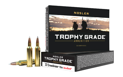 Nosler Trophy Grade, 22 Creedmoor, 70 Grain, AccuBond, 20 Round Box