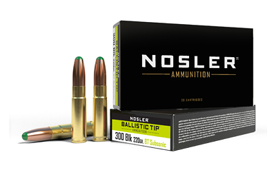 Nosler Suppressor Ready, 300 Blackout, 220 Grain, Ballistic Tip, 20 Round Box