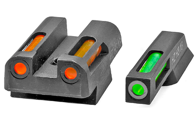Hi-Viz LightWave H3, Fits CZ75/85/P-01, Tritium/Fiber Optic Night Sights, Green Front with White Ring and Orange Rear