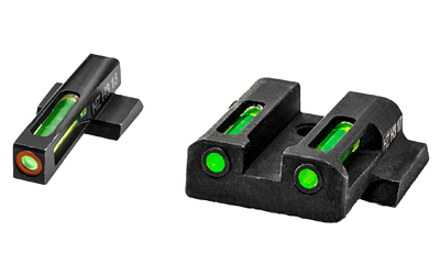 Hi-Viz LiteWave H3 Tritium Night Sights, Fits M&P Fullsize And Compact In All Calibers, Green Front w/Orange Front Ring, Green Rear