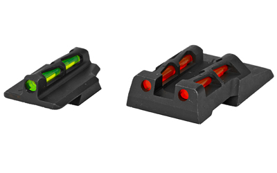 Hi-Viz Interchangeable Front and Rear Sight Set for Ruger Security 9. Front sight includes Green, Red and Black replaceable LitePipes