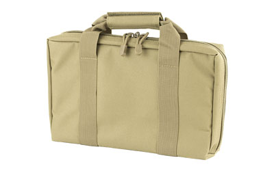 NcSTAR Discreet Pistol Case, Nylon, Tan, Two Padded Handgun Compartments, Six Elastic Magazine Loops, Carry Handle — photo 2