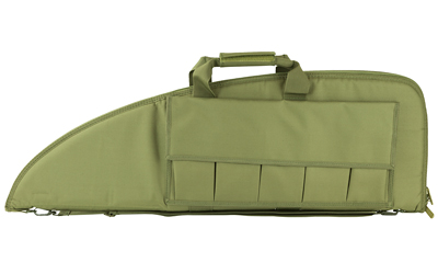 NcSTAR 2907 Series Rifle Case, Green, Nylon, 36" Length, Includes 5 Exterior Mag Pouches, Extra Wide to Allow Room for Scoped Rifles