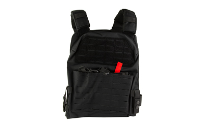 NcSTAR Laser Cut Plate Carrier, Black, Size 2XL, Laser Cut MOLLE Slots, Kangaroo Pouch, Fits 11"x14" Hard Plates