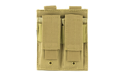 NcSTAR Double Pistol Magazine Pouch, Nylon, Tan, MOLLE Straps for Attachment, Fits Two Standard Capacity Double Stack Magazines