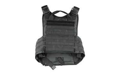 NcSTAR Plate Carrier Vest, Nylon, Black, Size Medium-2XL, Fully Adjustable, PALS/ MOLLE Webbing, Compatible with 10" x 12" Hard Plates