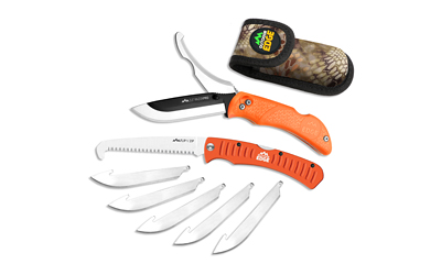 Outdoor Edge Razor Pro, Folding Knife and Saw Combo, Plain Edge, 3.5" Blades, 420J2 Stainless Steel, Orange Handle